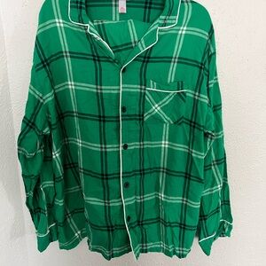 Target Wondershop Men’s Green Plaid Pajama Shirt XL